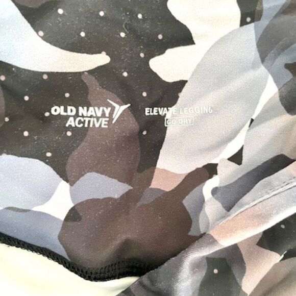 Lot 2x Old Navy Black Patterned and Teal Cropped Leggings Size Large - Picture 7 of 7